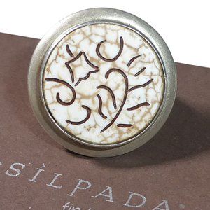 Silpada R2031 Sterling Silver Carved Jasper Round Ring Size 7 .925